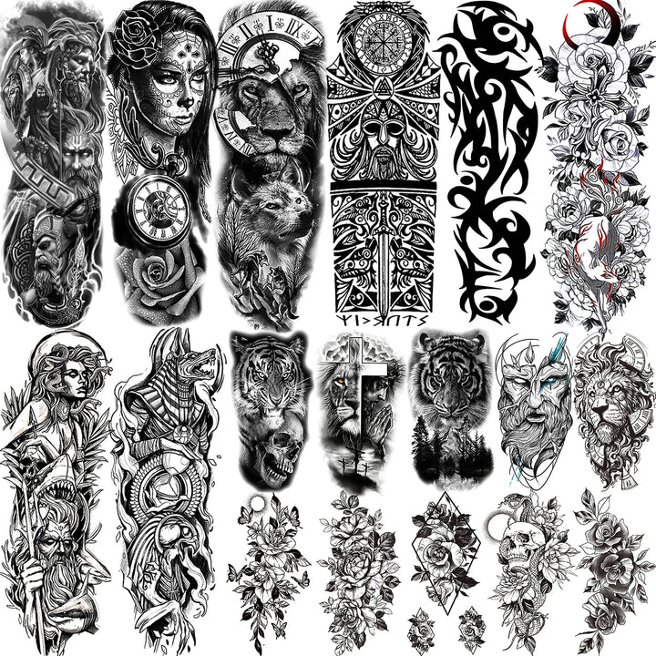 Full Arm Temporary Tattoos Sleeve For Men & Women