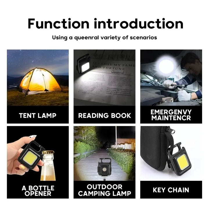 Multifunctional Mini LED Flashlight Keychain