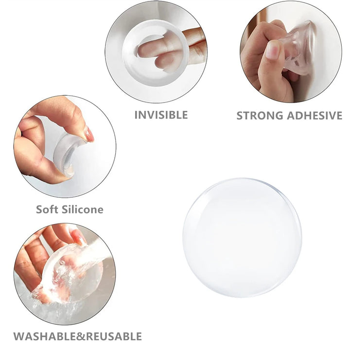 Round Transparent Soft Silicone Non-slip Door Stopper